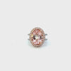 14KT White And Rose Gold Morganite Diamond Ring