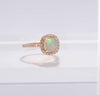 14KT Rose Gold Opal & Diamond Halo Ring