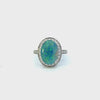 14KT White Gold Opal And Diamond Ring