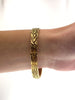 Vintage 1960s Gubelin 18KT Gold Bark-Finish Diamond Bezel Bracelet Watch