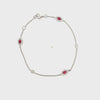 18KT White Gold Diamond And Ruby Chain Bracelet