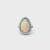 14KT White Gold Opal Diamond Ring