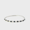 14KT White Gold Round Cut Diamond And Sapphire Bangle