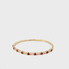 14KT Yellow Gold Round Cut Diamond And Ruby Bangle