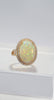 14KT Yellow Gold Opal and Diamond Double-Halo Ring
