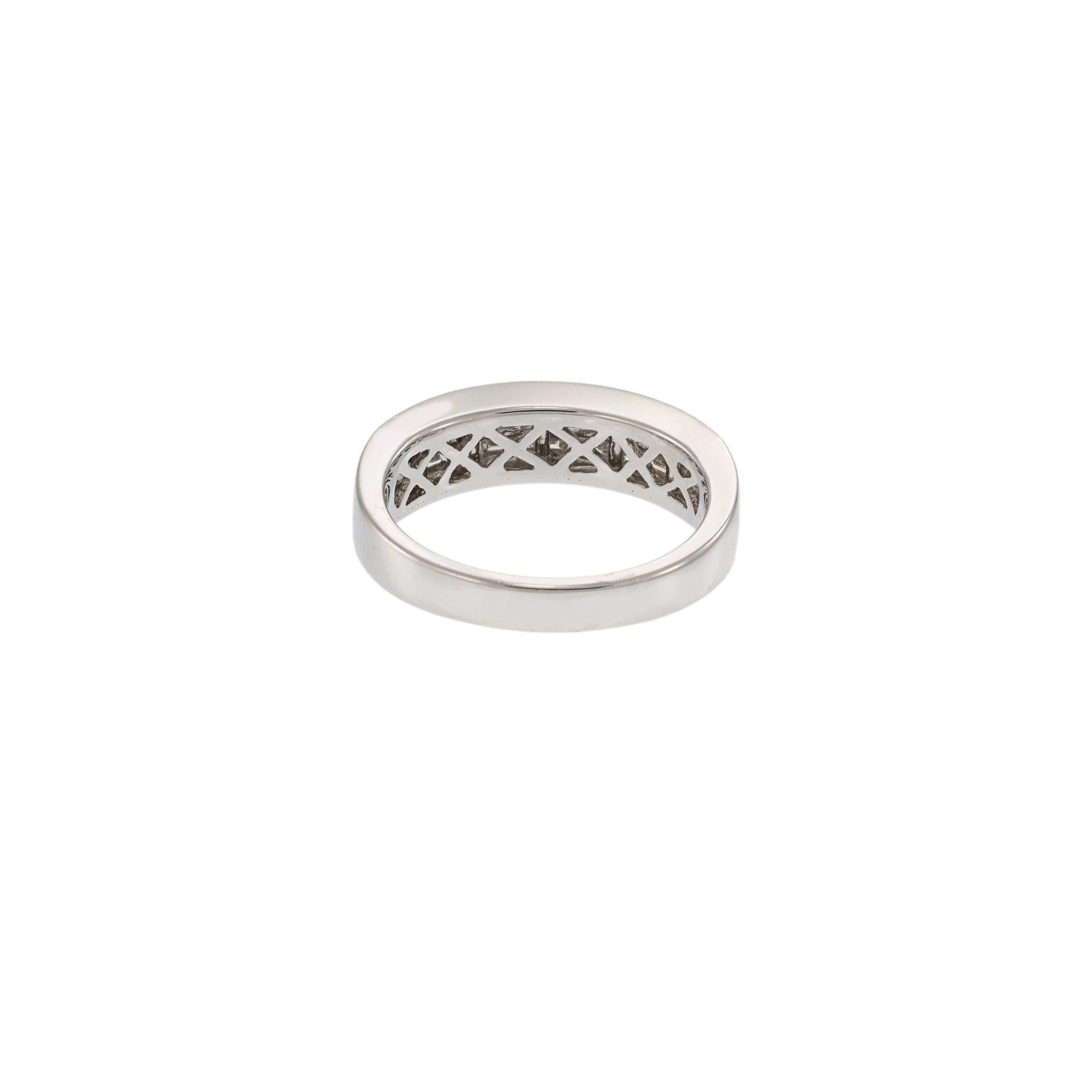 18KT White Gold Two-Row Baguette Diamond Band