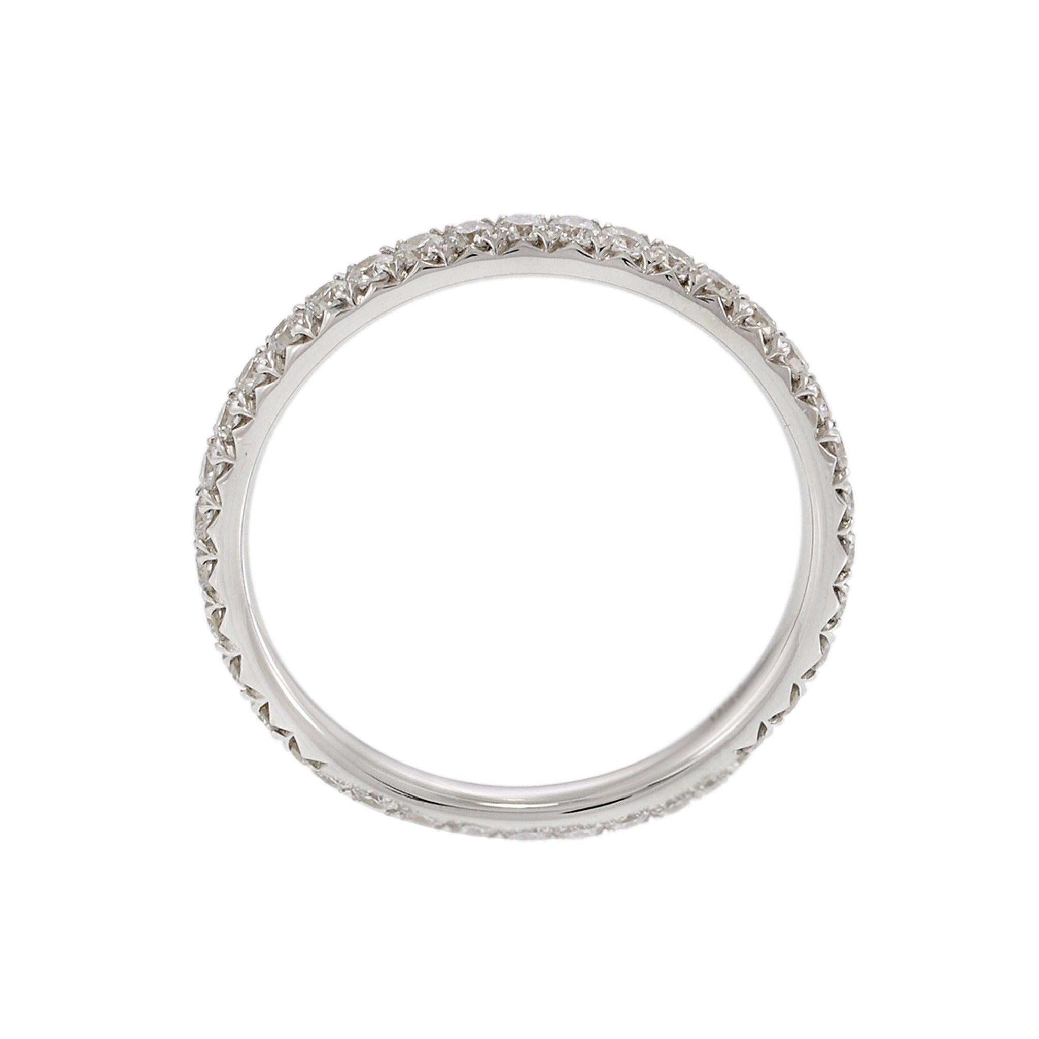 18KT White Gold and Round Cut Diamond Eternity Band Ring