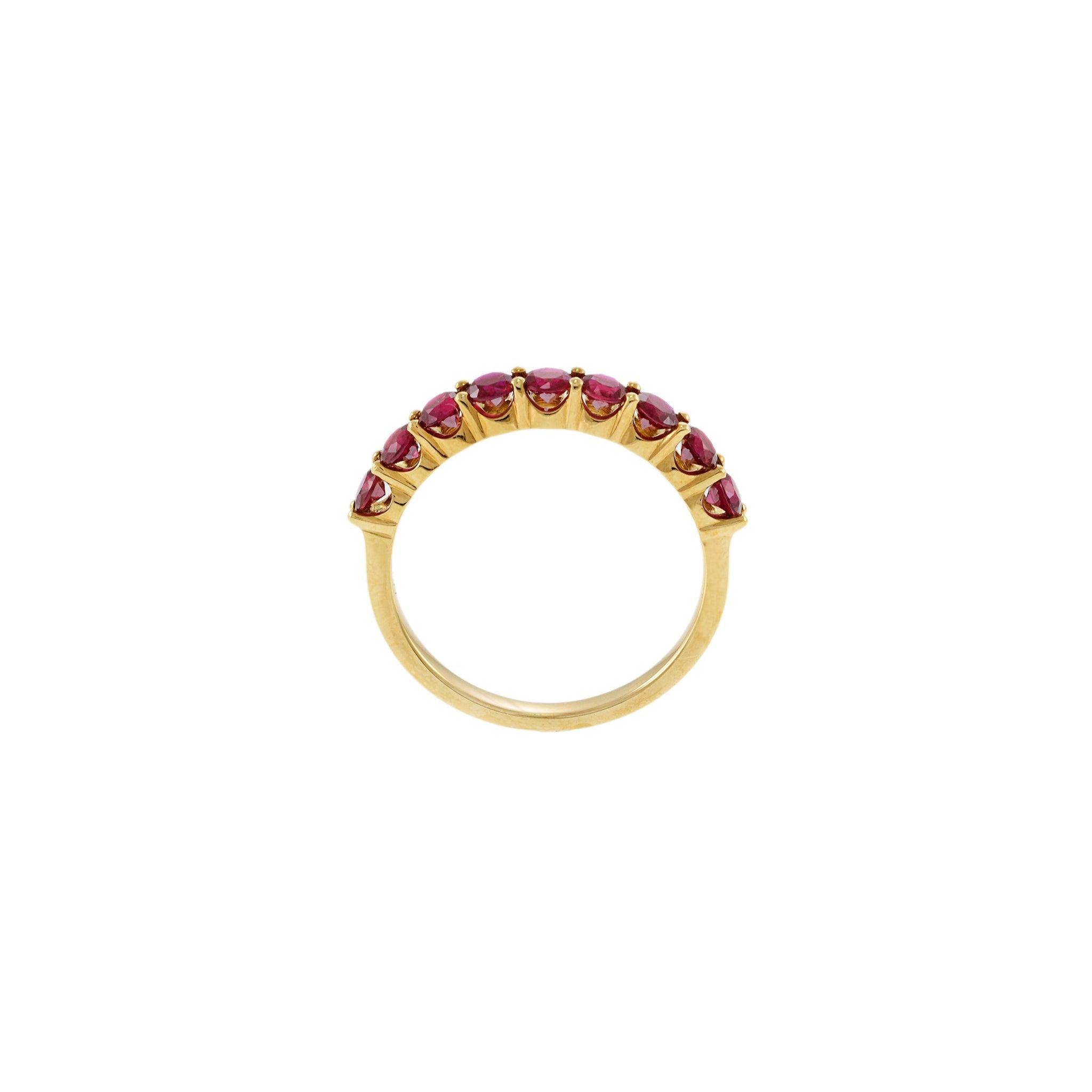 18KT Yellow Gold Ruby Band Ring