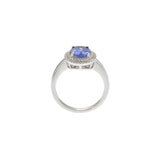 14KT White Gold Tanzanite and Diamond Halo Ring