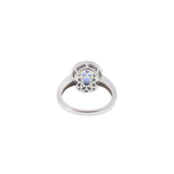 14KT White Gold Tanzanite and Diamond Halo Ring
