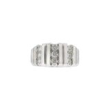 14KT White Gold Wide Diamond Band Ring