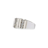14KT White Gold Wide Diamond Band Ring