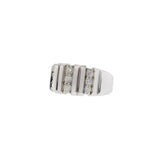 14KT White Gold Wide Diamond Band Ring
