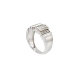 14KT White Gold Wide Diamond Band Ring