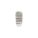 14KT White Gold Wide Diamond Band Ring