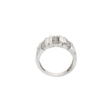 14KT White Gold Wide Diamond Band Ring