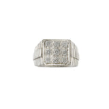 18KT White Gold Men’s Diamond Square Ring