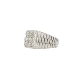 18KT White Gold Men’s Diamond Square Ring