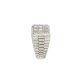 18KT White Gold Men’s Diamond Square Ring
