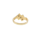 Vintage 14KT Yellow Gold Three-Section Diamond Ring
