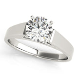 14K White Gold Solitaire Round Shape Diamond Engagement Ring