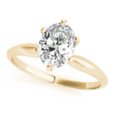 14K Yellow Gold Solitaire Oval Shape Diamond Engagement Ring