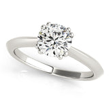 14K White Gold Solitaire Round Shape Diamond Engagement Ring