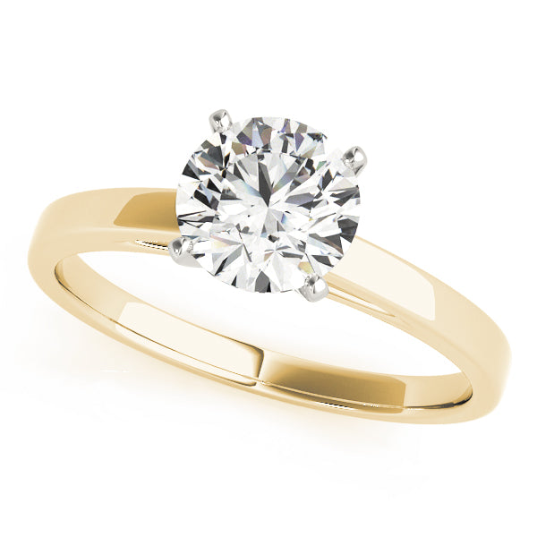 18K Yellow Gold Solitaire Round Shape Diamond Engagement Ring