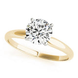 14K Yellow Gold Solitaire Round Shape Diamond Engagement Ring