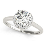 14K White Gold Halo Round Shape Diamond Engagement Ring