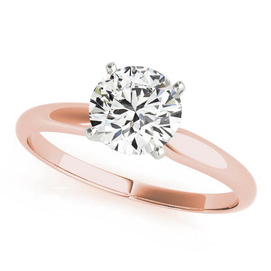 14K Rose Gold Solitaire Round Shape Diamond Engagement Ring