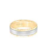 7MM Men's Wedding Band - Soft Sand Finish and Round Edge with Rope Detail and Milgrain Accents