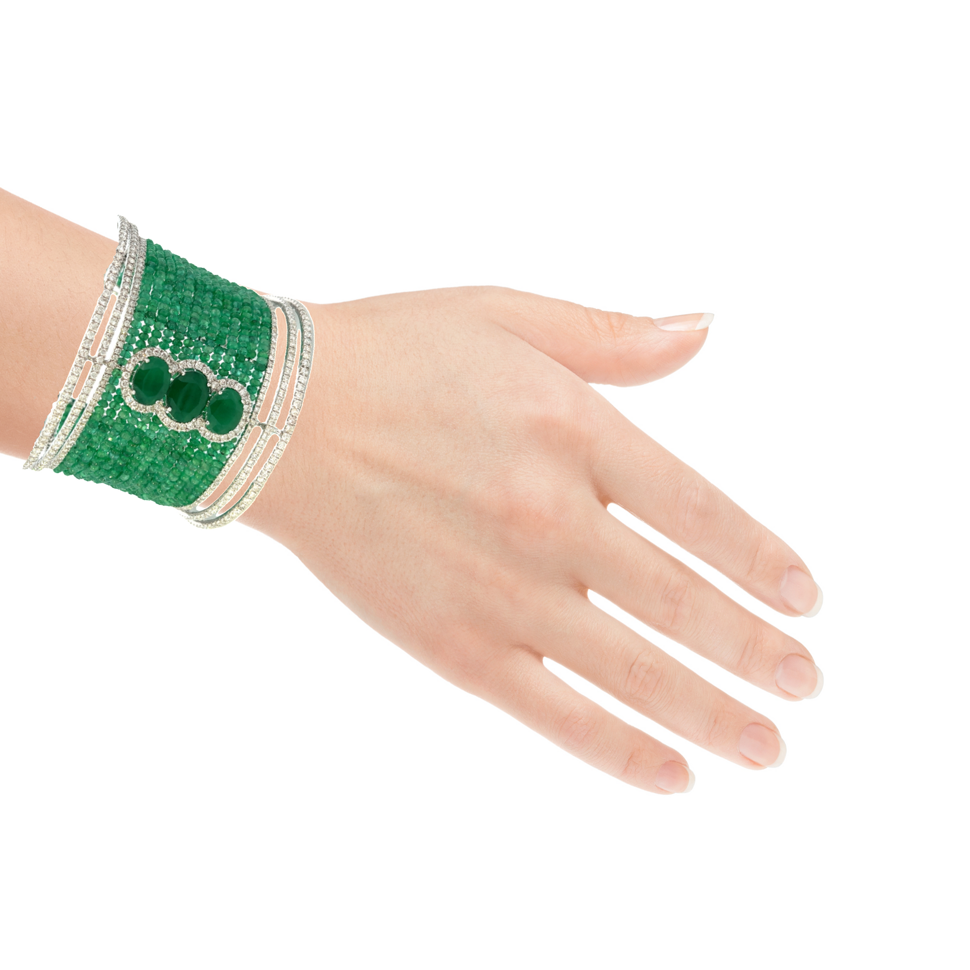 Emerald And Diamond Cuff Bracelet