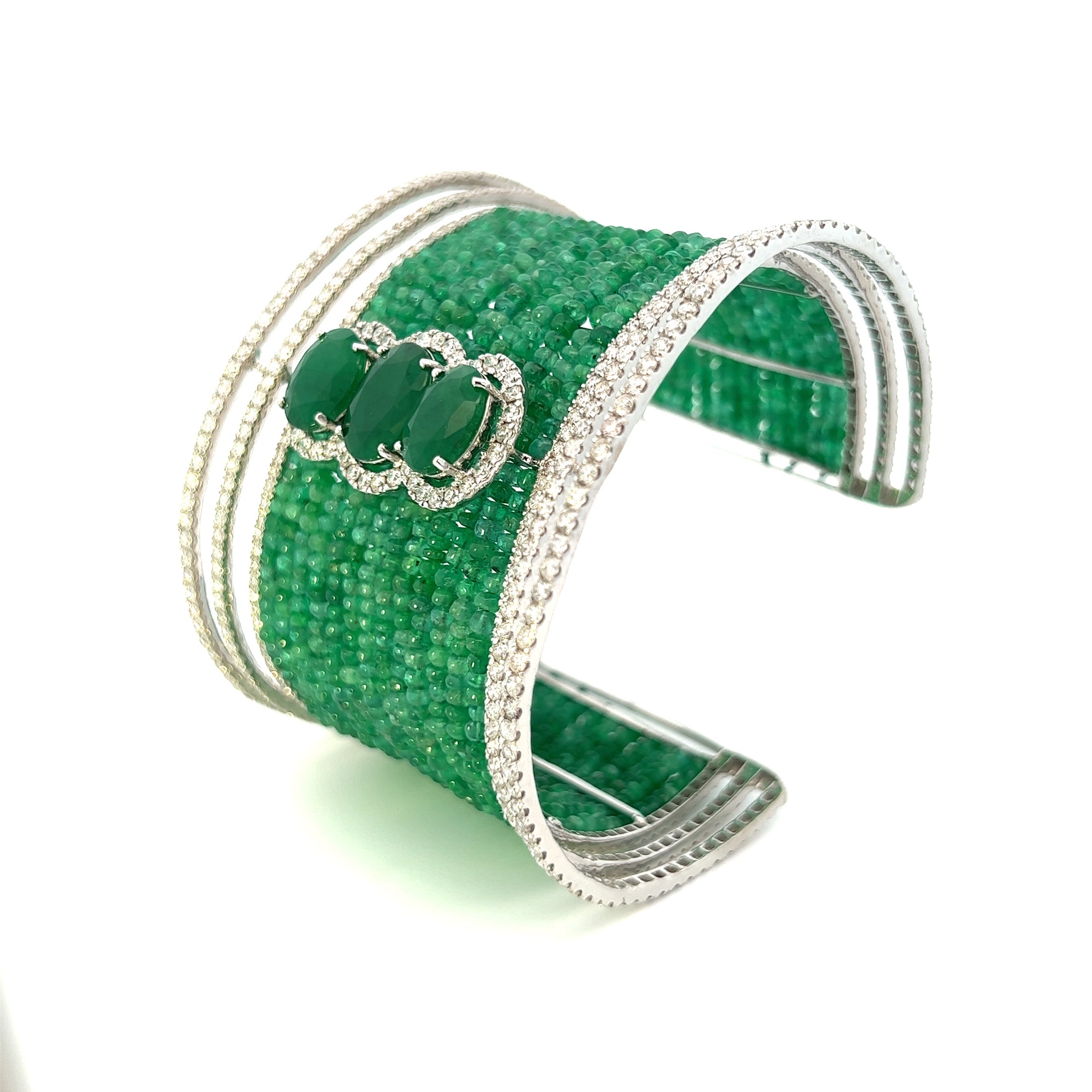 Emerald And Diamond Cuff Bracelet