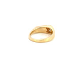 Estate 14KT Yellow Gold Round Cut Coral Diamond Ring