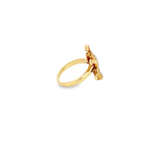 VINTAGE 14KT YELLOW GOLD LIZARD DIAMOND RING