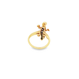 VINTAGE 14KT YELLOW GOLD LIZARD DIAMOND RING