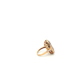 Vintage 14KT Rose Gold Smokey Topaz And Diamond Ring