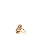 Vintage 14KT Rose Gold Smokey Topaz And Diamond Ring