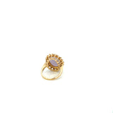 Estate 14KT Yellow Gold Lavender Jade And Diamond Ring