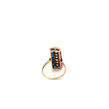 Vintage Art Deco 14KT Rose Gold Ruby, Sapphire And Diamond Ring