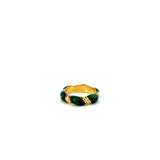 VINTAGE 18KT FRENCH GREEN ENAMEL TWIST BAND