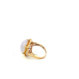 Estate 14KT Yellow Gold Lavender Jade And Diamond Ring