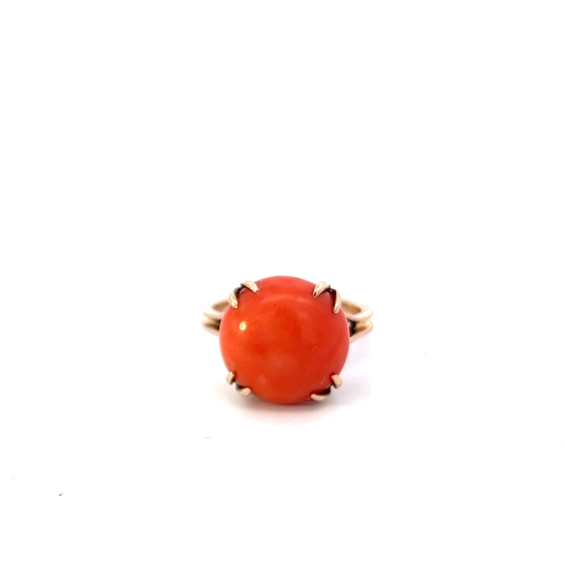 Vintage 10KT Yellow Gold Coral Ring