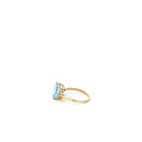 VINTAGE BLUE TOPAZ AND DIAMOND RING