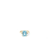 VINTAGE BLUE TOPAZ AND DIAMOND RING