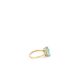 VINTAGE BLUE TOPAZ AND DIAMOND RING