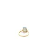 VINTAGE BLUE TOPAZ AND DIAMOND RING