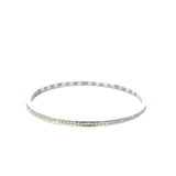 14KT White Gold Round Cut Diamond Bangle With Filigree Design