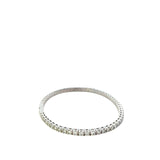 14KT White Gold And Round Cut Diamond Bangle